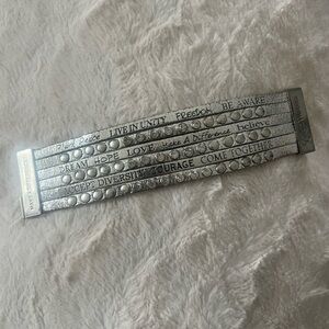 Silver Inspirational Multi-Row Magnetic Bracelet